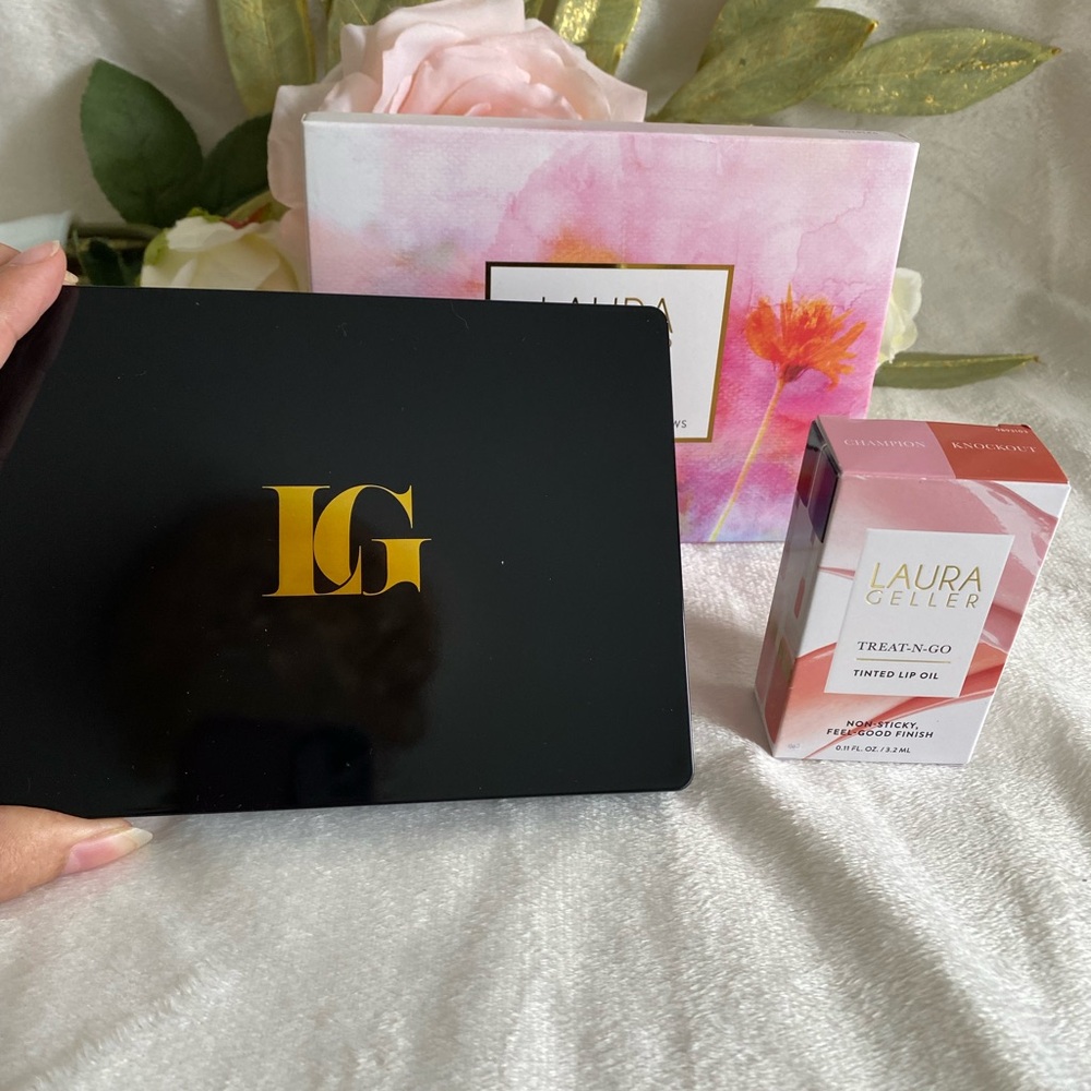 Laura Geller Eyeshadow Palette and MINI TINTED LIP OIL COLORS CHAMPION,KNOCKOUT - Picture 9 of 12